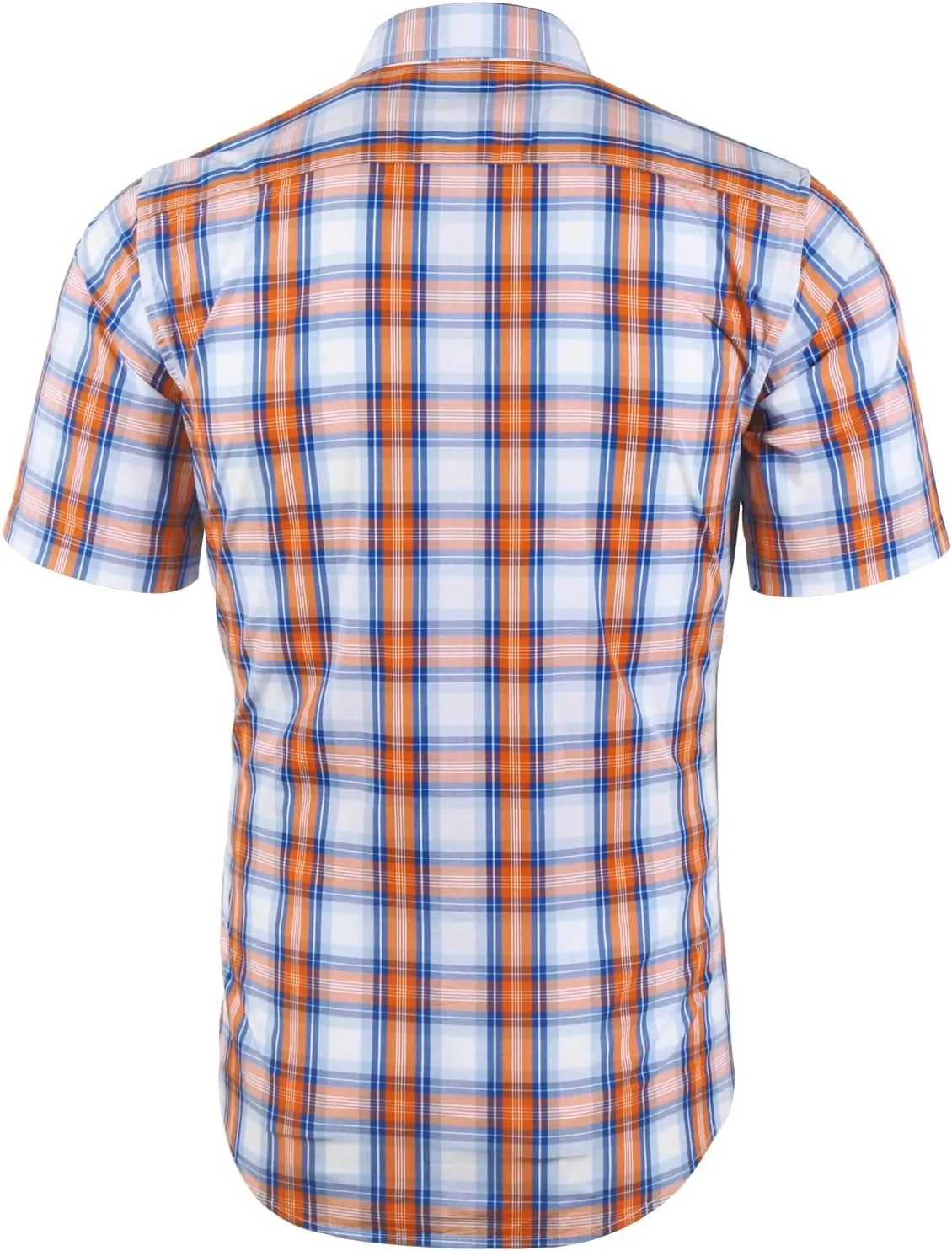 Mens Casual Regular Fit Short Sleeve Plaid Shirts