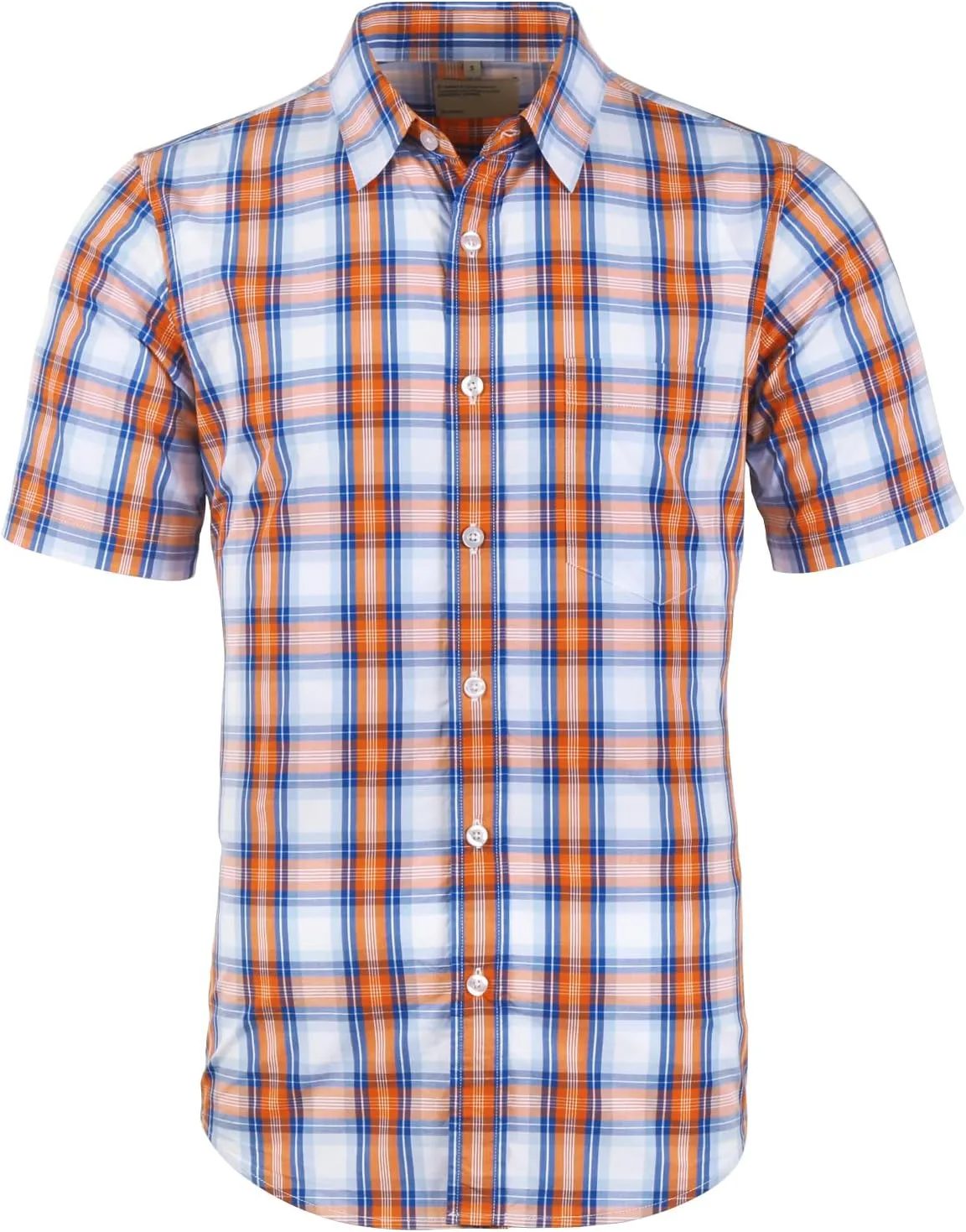 Mens Casual Regular Fit Short Sleeve Plaid Shirts