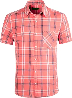 Mens Casual Regular Fit Short Sleeve Plaid Shirts