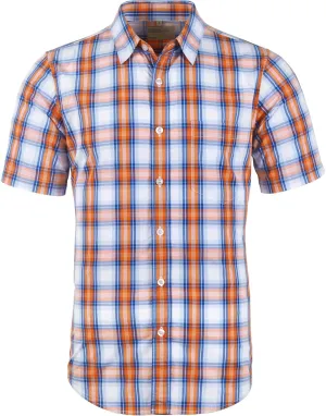 Mens Casual Regular Fit Short Sleeve Plaid Shirts
