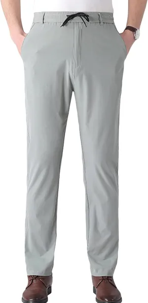 Men's Classic-Fit Wrinkle-Resistant Flat-Front Chino Pant Straight-Fit Casual Stretch Khaki Pant Relaxed Pant