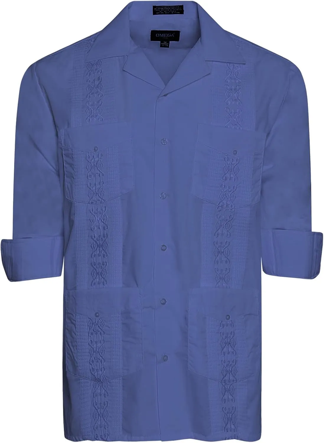 Men's Cuban Guayabera Long Sleeve Shirts Wedding Cigar Beach Bartender Casual