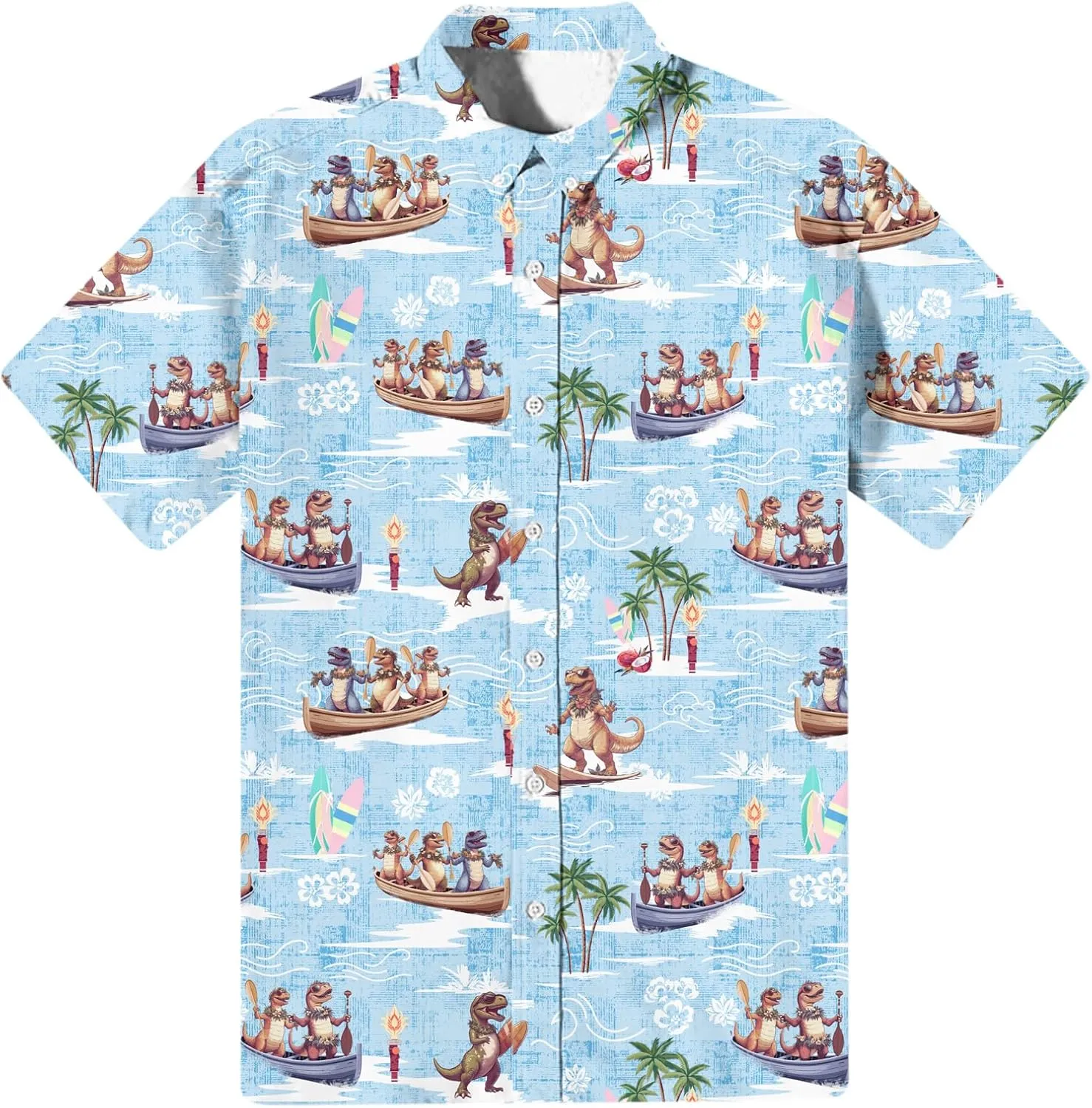 Mens Funny Hawaiian Short Sleeve Casual Button Down Shirts