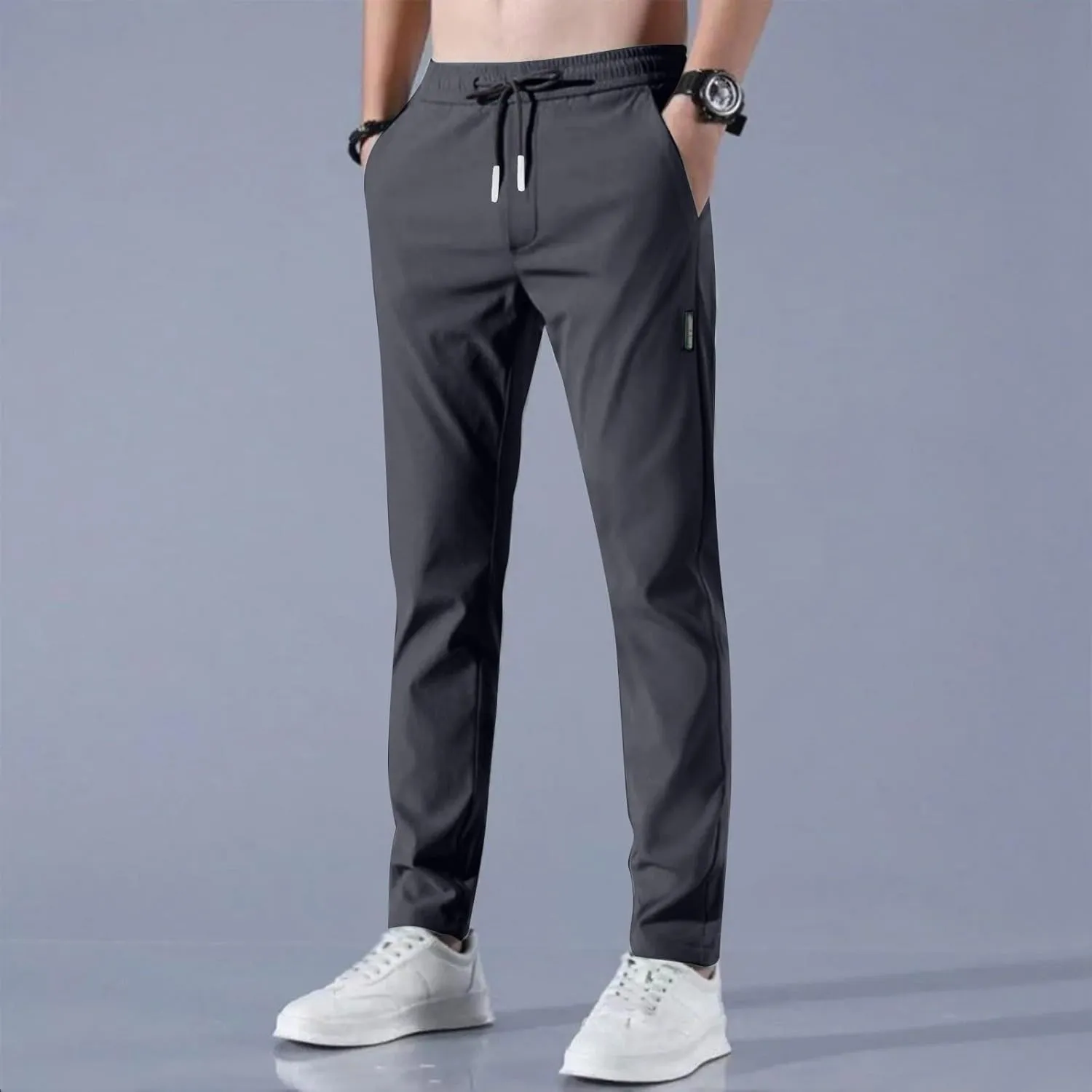 Mens Golf Pants Stretch Relaxed Fit Casual Golf Joggers Lightweight Active Pull On Pants Quick Dry Hiking Trousers
