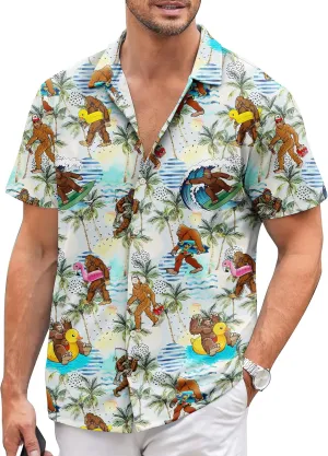 Mens Hawaiian Shirts Short Sleeve Casual Button Down Shirt