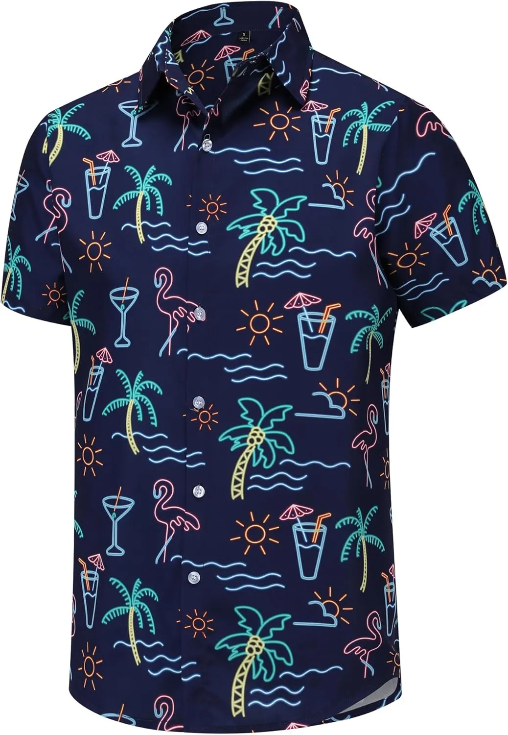 Mens Hawaiian Shirts Short Sleeve Casual Button Down Shirt