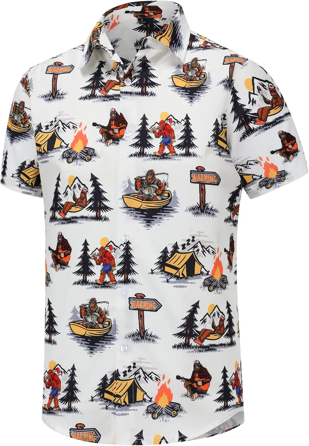 Mens Hawaiian Shirts Short Sleeve Casual Button Down Shirt