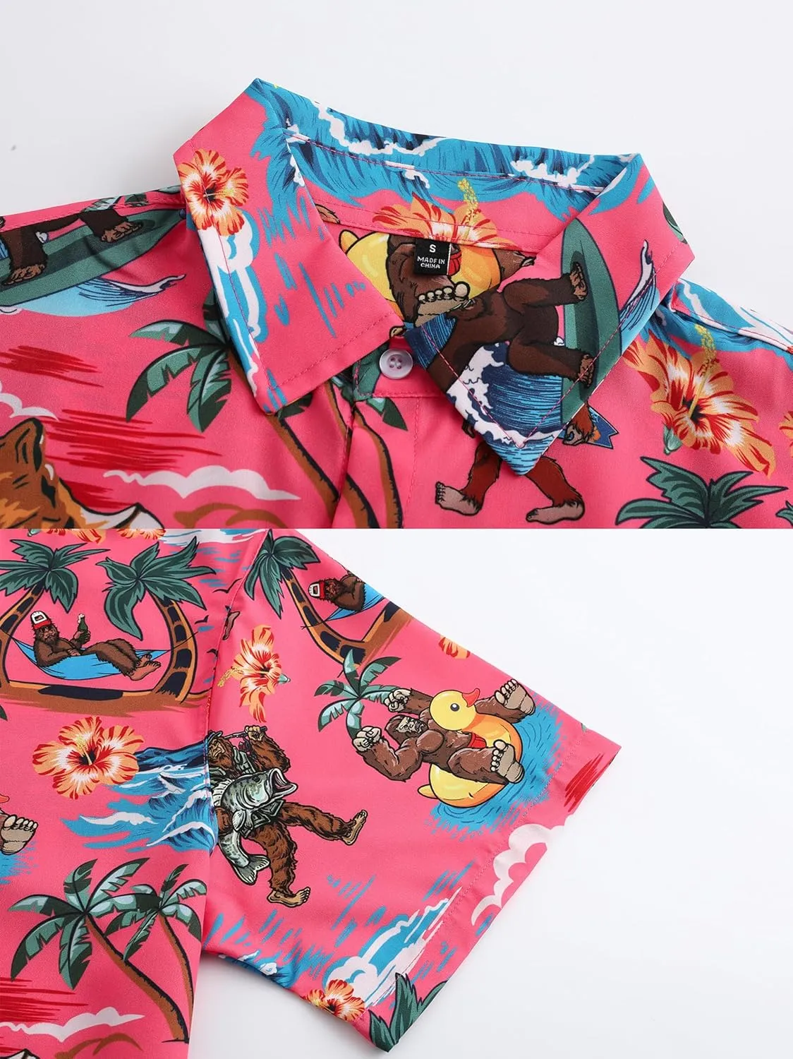 Mens Hawaiian Shirts Short Sleeve Casual Button Down Shirt
