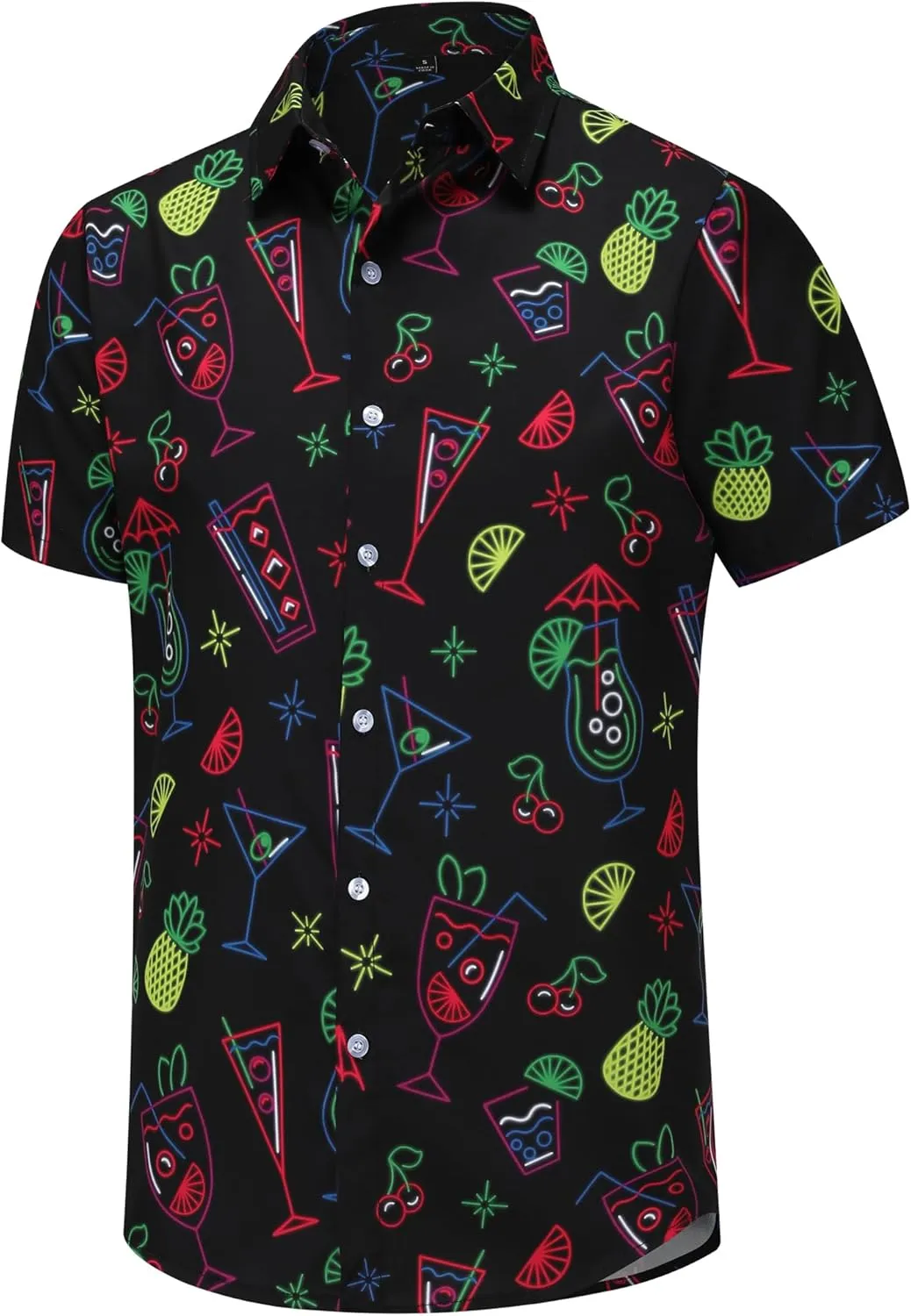 Mens Hawaiian Shirts Short Sleeve Casual Button Down Shirt