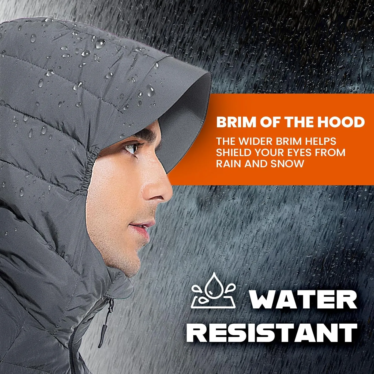 Men's Lightweight Packable Down Jacket Water-Resistant Winter Puffer Jackets with Hood