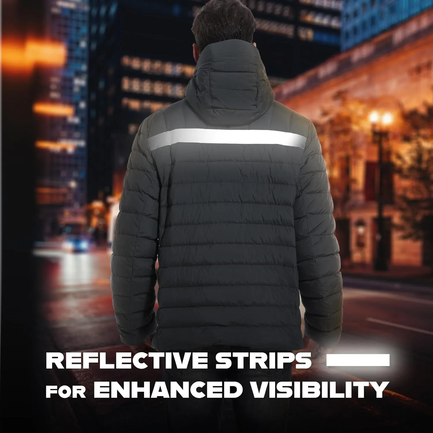 Men's Lightweight Packable Down Jacket Water-Resistant Winter Puffer Jackets with Hood