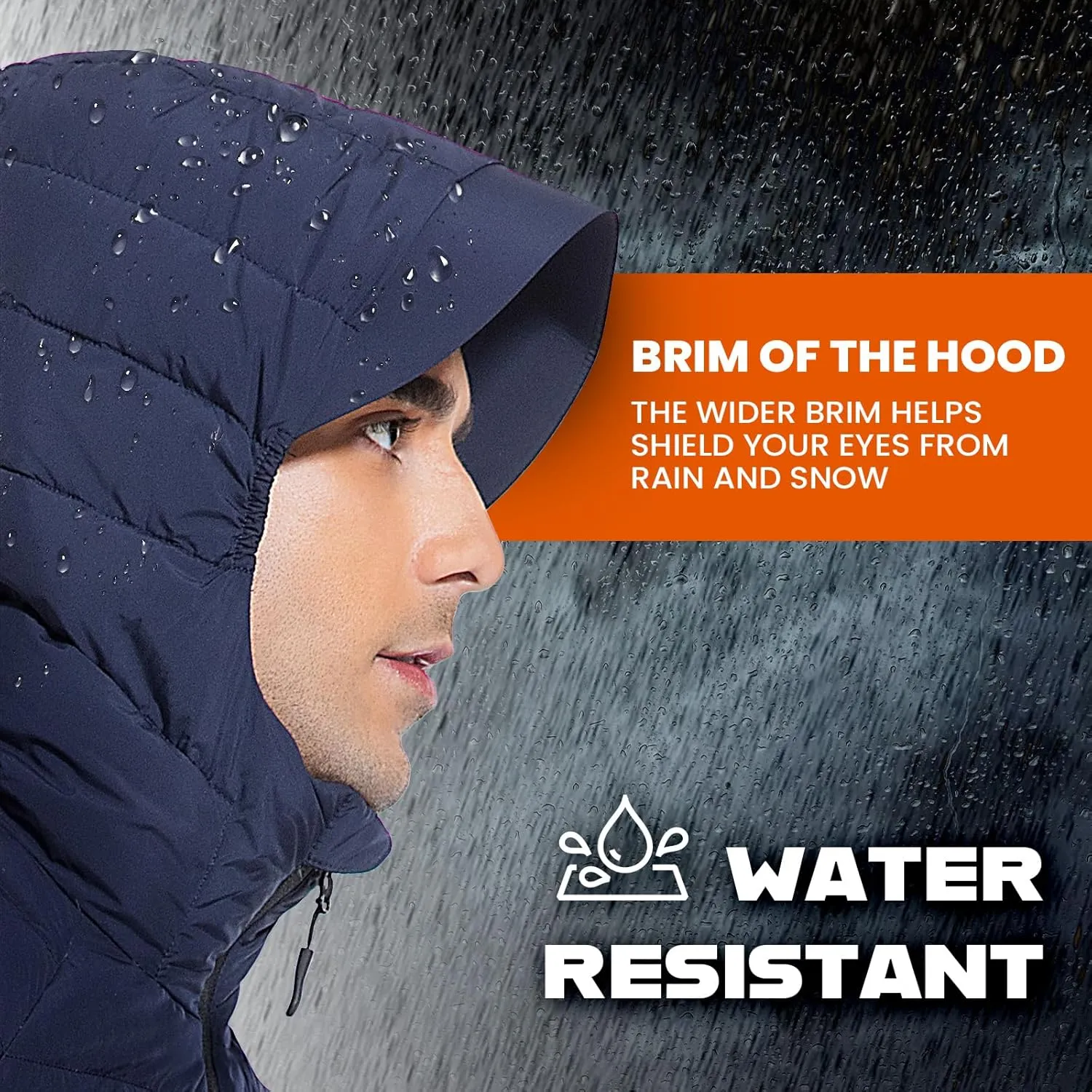 Men's Lightweight Packable Down Jacket Water-Resistant Winter Puffer Jackets with Hood