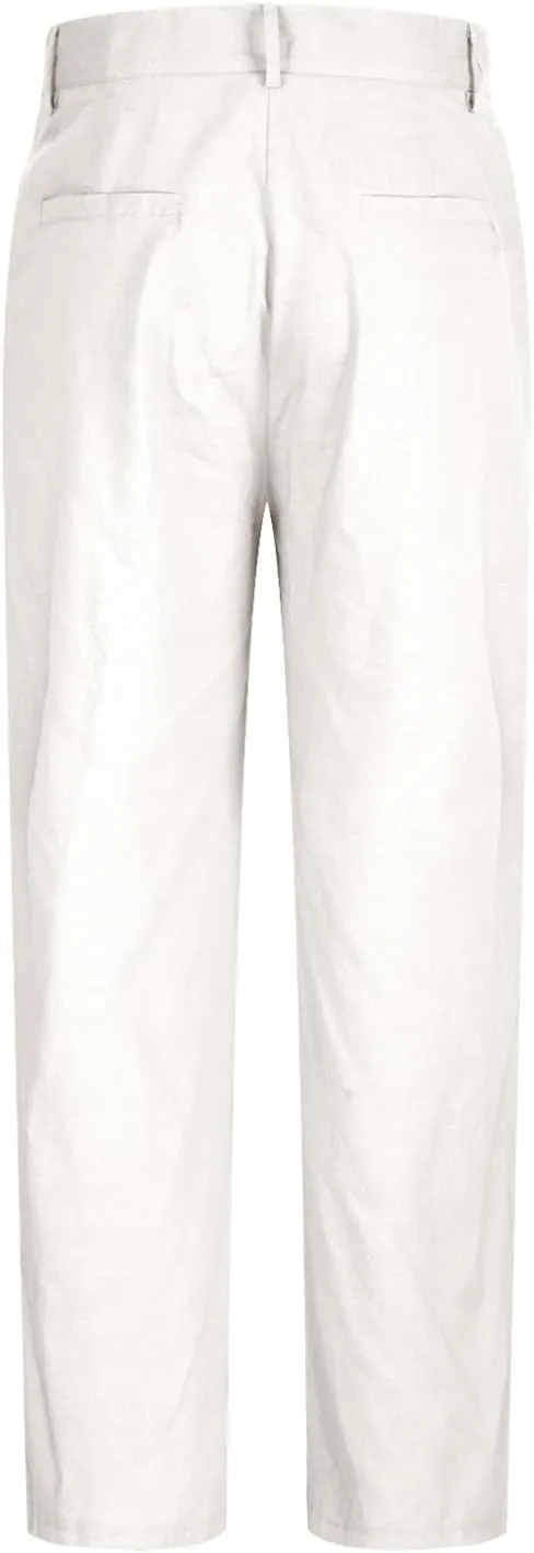 Mens Linen Pants Casual Loose Fit Straight Leg Trousers Lightweight Comfy Pants with Pockets Relaxed Work Suit Pants