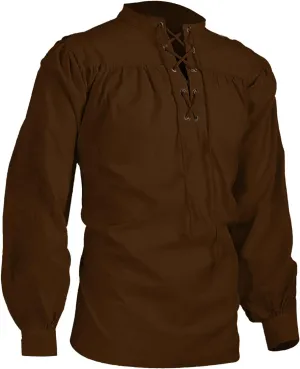 Men's Loose Linen Pirate Shirt Medieval Gothic Renaissance Shirt Long Sleeve Pirate Mercenary Costume Underwear