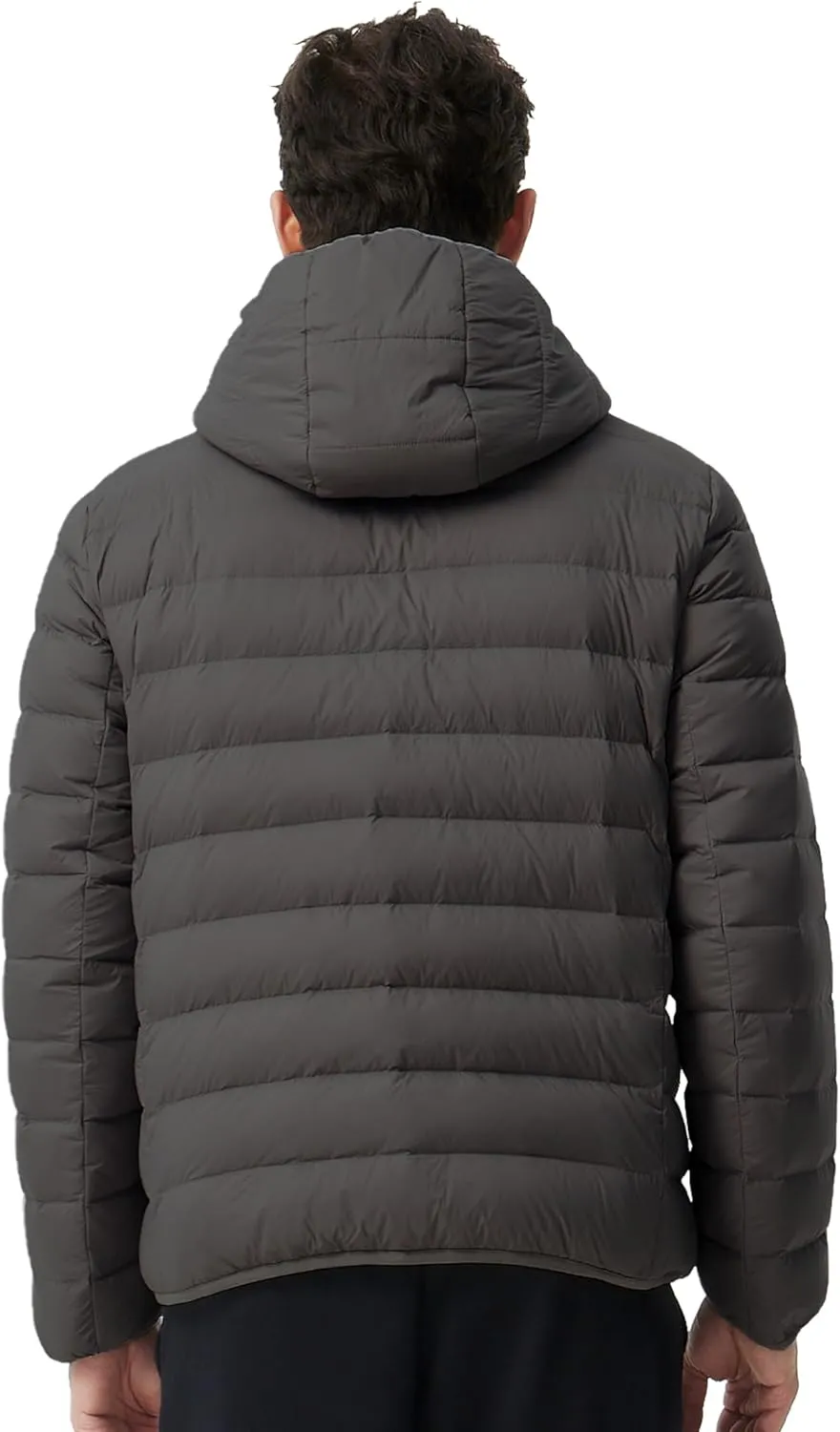 Men's Packable Down Jacket Lightweight Winter Windproof Puffer Jacket Hooded Warm Outdoor Down Coats for Travel