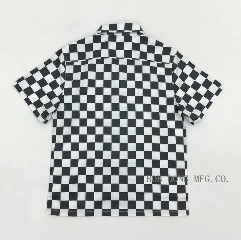 Mens Plaid Pattern Hawaii Shirt - Moto & Biker Style
