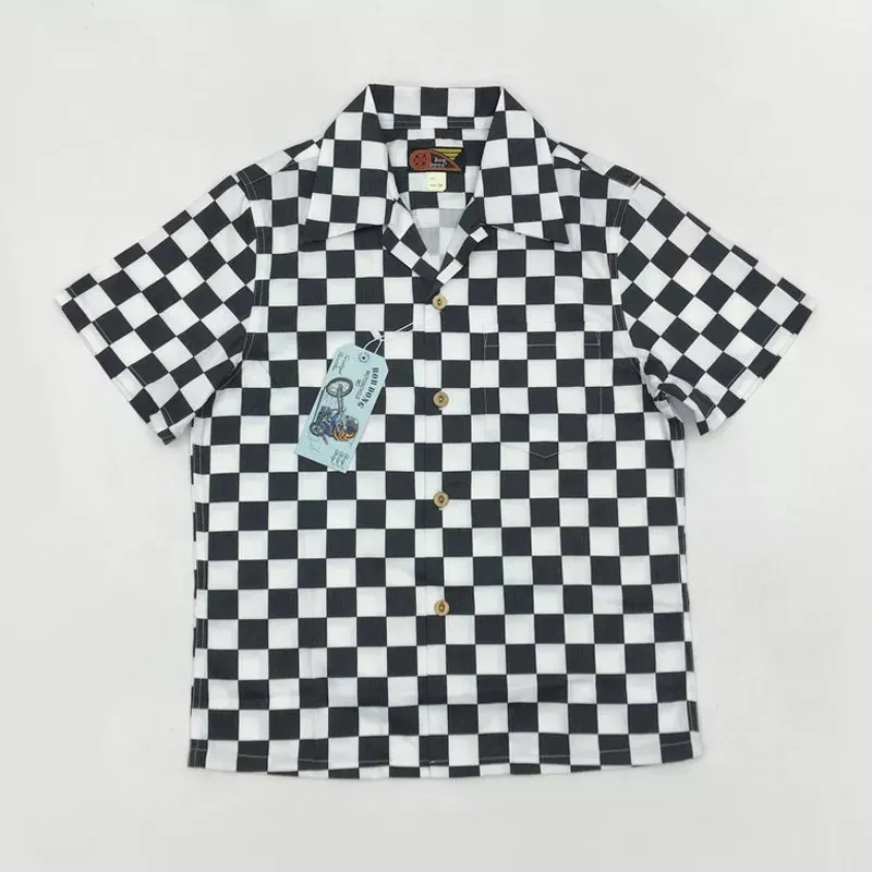 Mens Plaid Pattern Hawaii Shirt - Moto & Biker Style