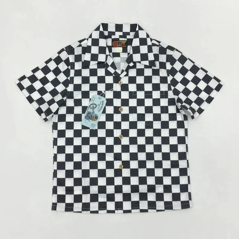 Mens Plaid Pattern Hawaii Shirt - Moto & Biker Style