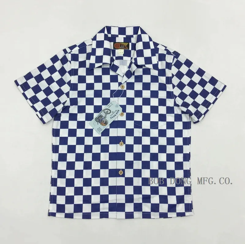 Mens Plaid Pattern Hawaii Shirt - Moto & Biker Style