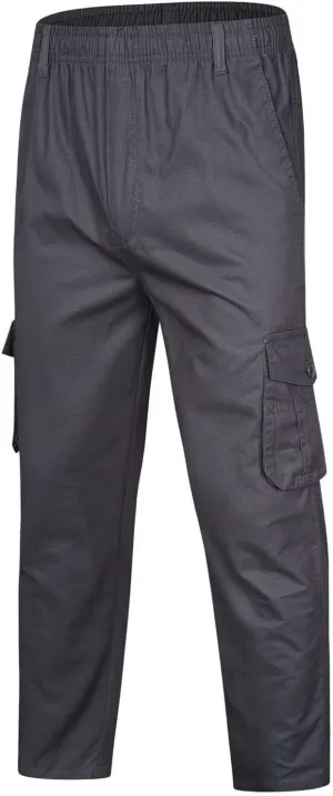 Men's Relaxed Fit Stretch Cargo Pant Tactical Hiking Elastic Waist Pants with Pocket Lightweight Casual Trousers