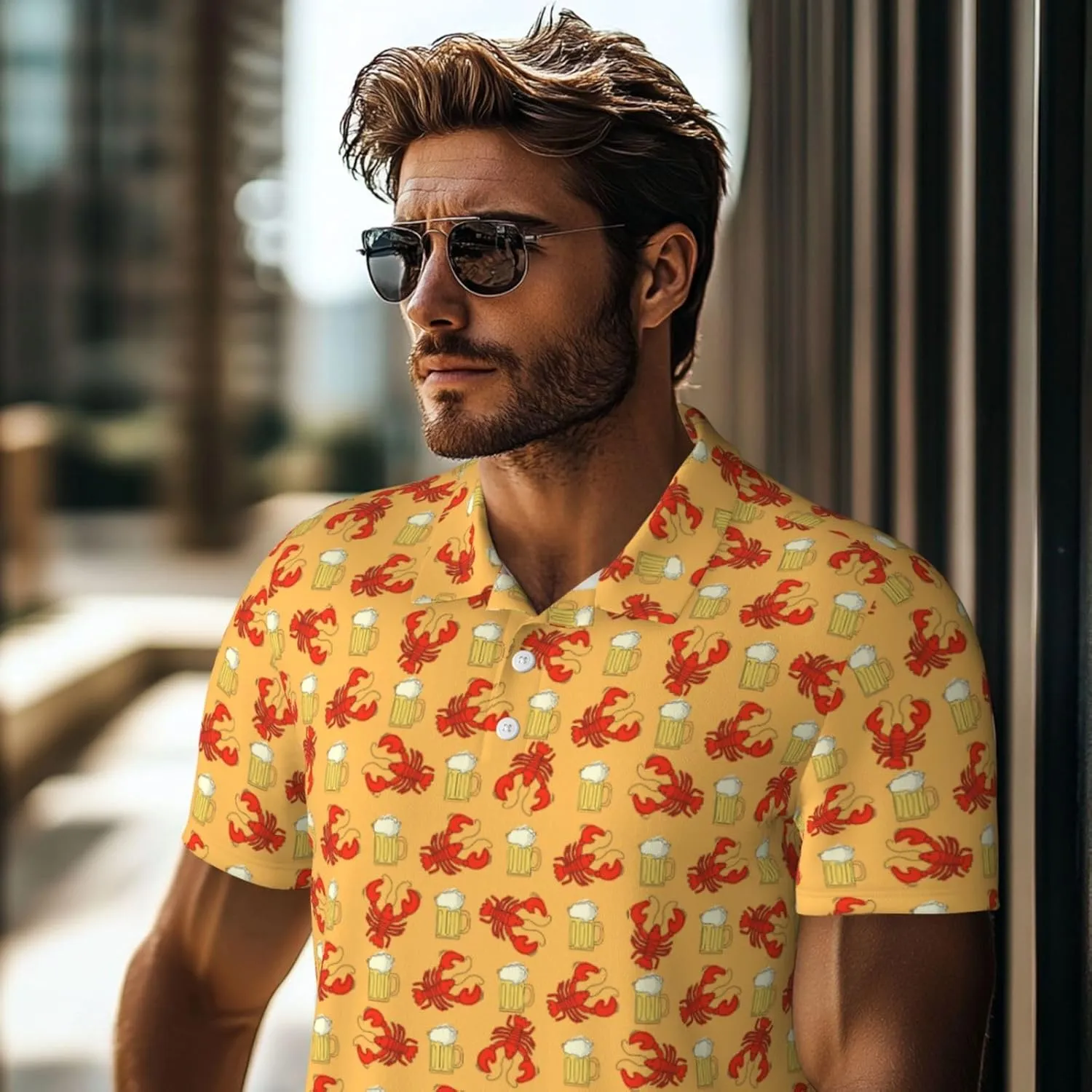 Mens Shirt Short Sleeve Dry Fit Performance Athletic Sports Daily Casual Collared Shirts for Men