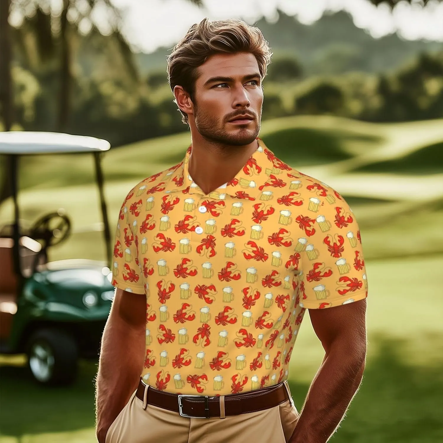 Mens Shirt Short Sleeve Dry Fit Performance Athletic Sports Daily Casual Collared Shirts for Men