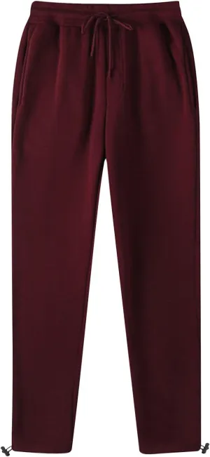 Men's Straight Leg Pants Adjustable Hem Elastic Lightweight Relaxed Drawstring Daily Street Travel Comfy Casual Lounge