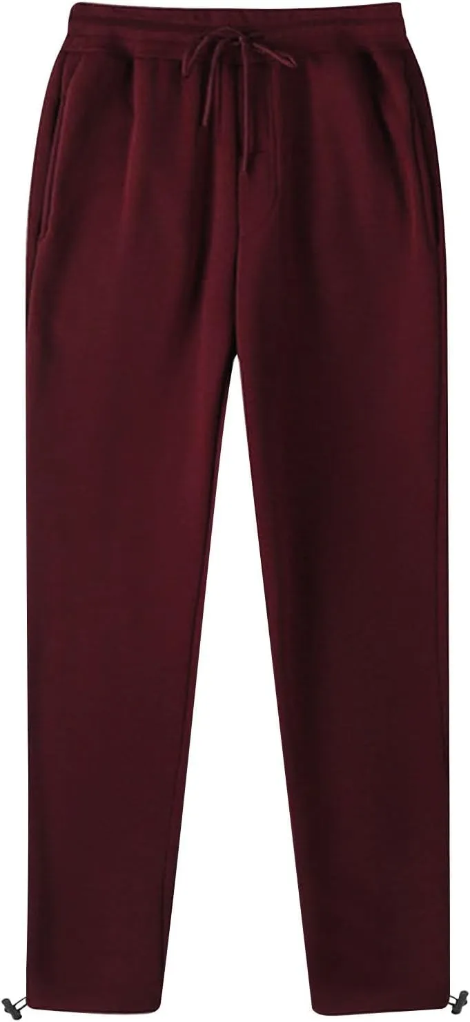 Men's Straight Leg Pants Adjustable Hem Elastic Lightweight Relaxed Drawstring Daily Street Travel Comfy Casual Lounge