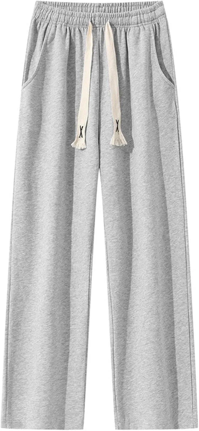 Mens Sweatpants Big and Tall Relaxed Fit Stretch Waist Joggers Plus Size Straight Wide Leg Drawstring Casual Baggy Trousers