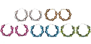Metallic Accent Hoop Earrings