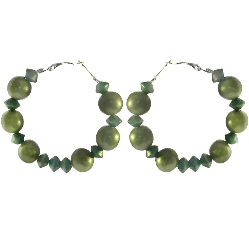 Metallic Accent Hoop Earrings