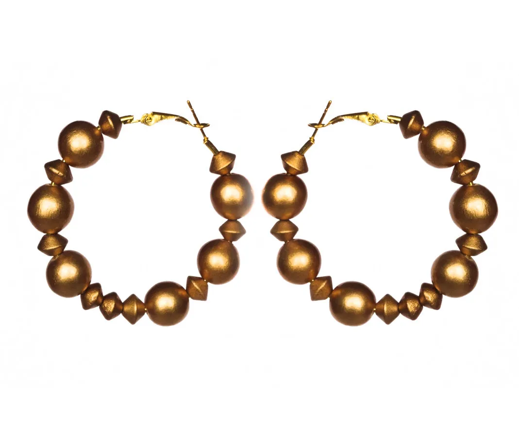 Metallic Accent Hoop Earrings