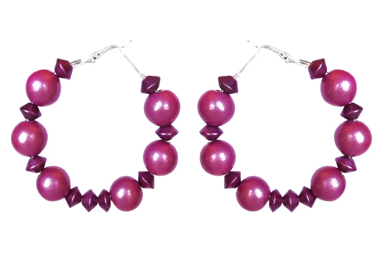 Metallic Accent Hoop Earrings
