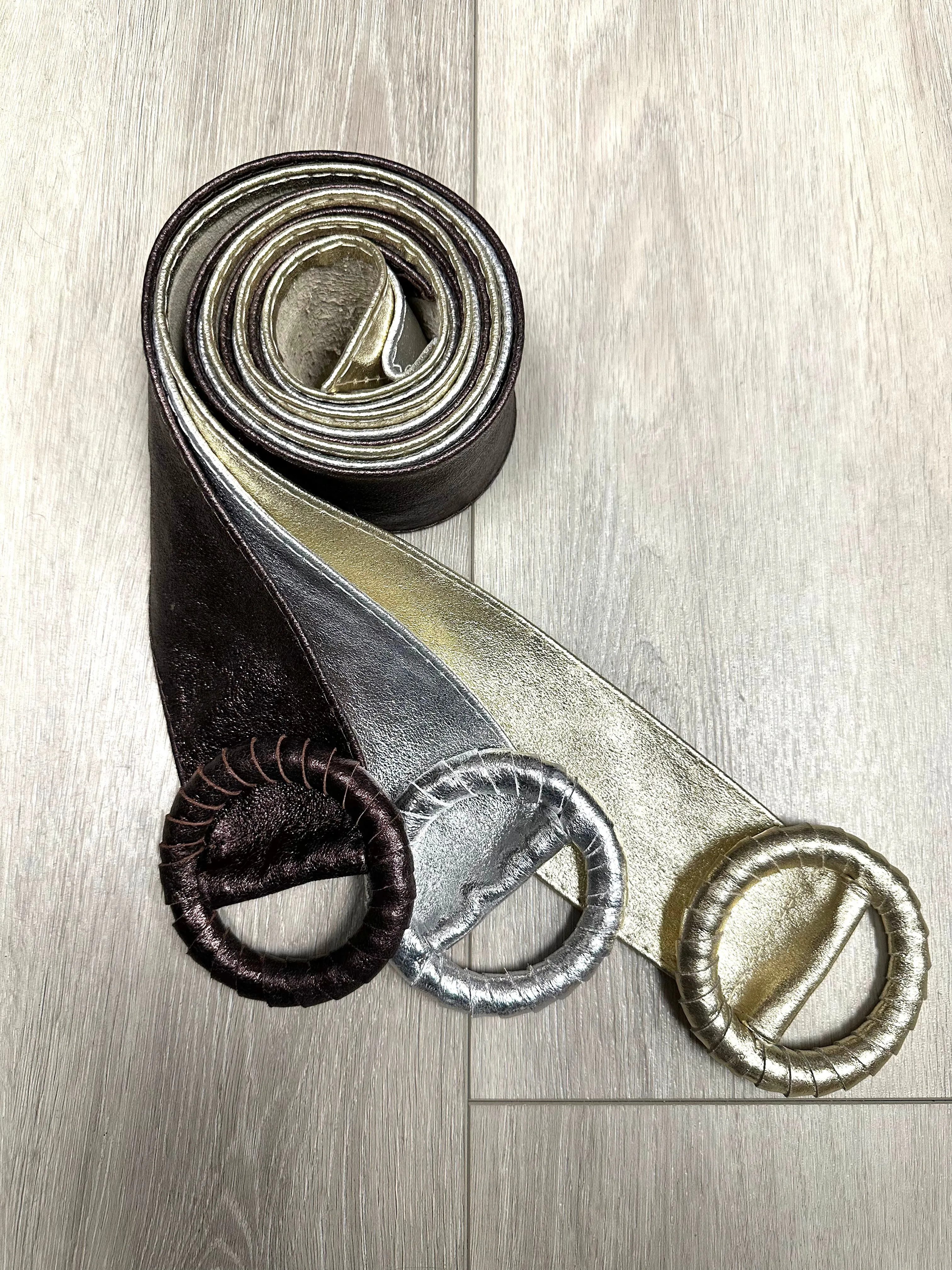 Metallic Leather Belt