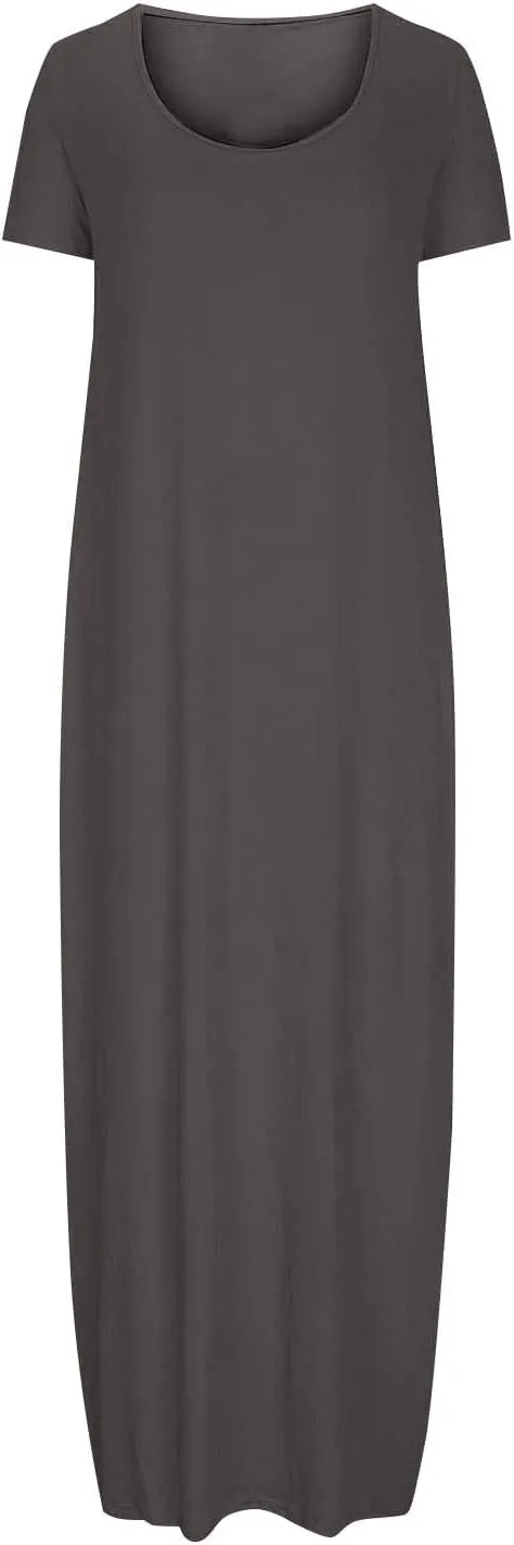 Midi Dresses for Women Casual Ruffle Summer Maxi Dress 2025 Vacation Boho Beach Sundresses Flowy Long Dress Pockets