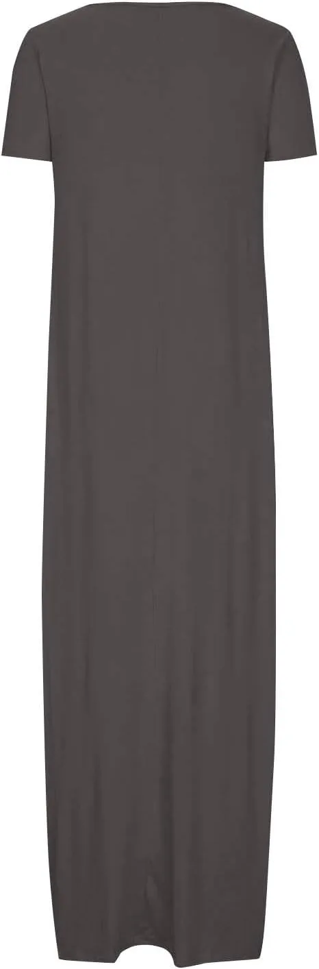 Midi Dresses for Women Casual Ruffle Summer Maxi Dress 2025 Vacation Boho Beach Sundresses Flowy Long Dress Pockets