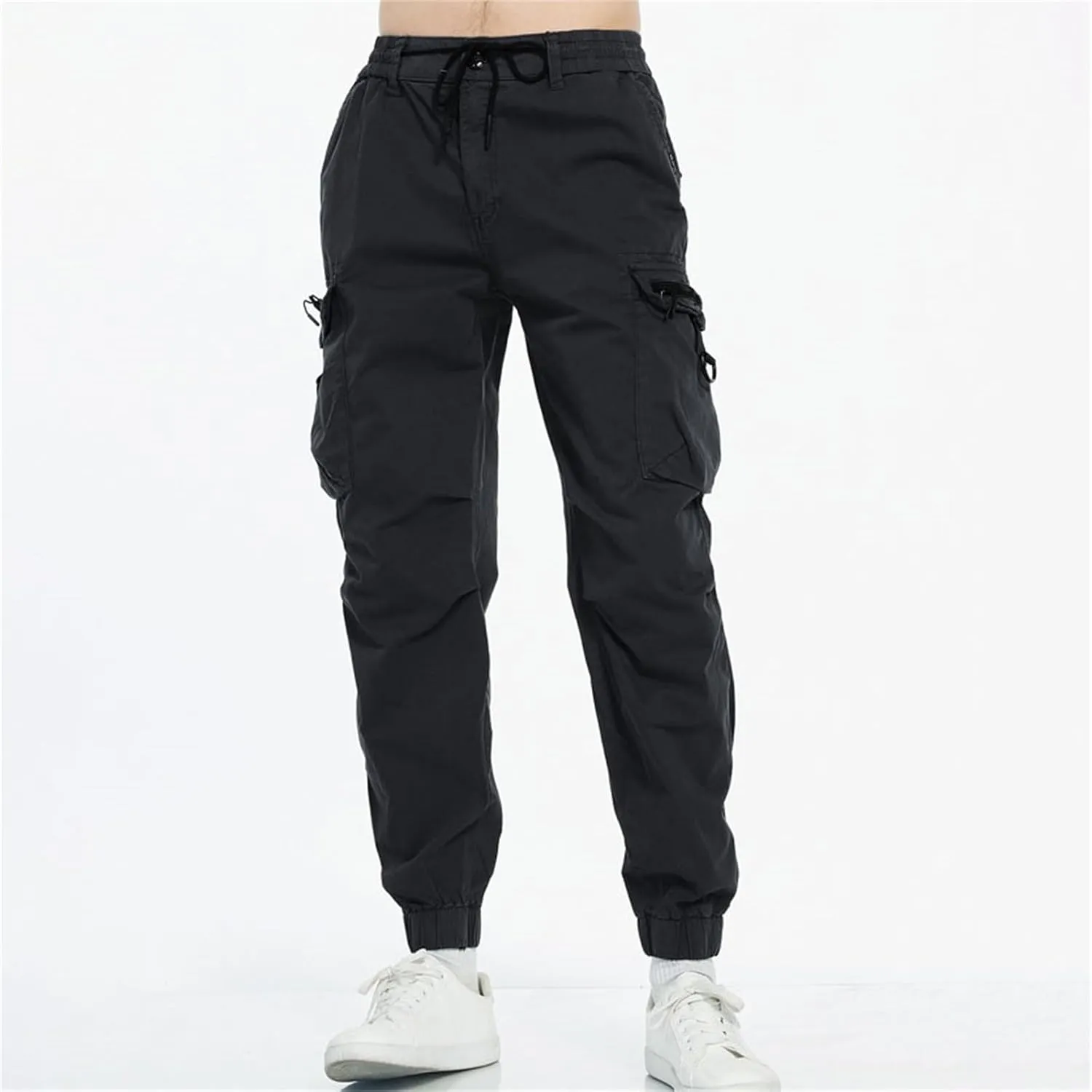MIDOO Golf Pants Men Stretch Relaxed Fit Casual Fleece Joggers Loose Open Bottom Athletic Pants Straight Leg Hiking Pants