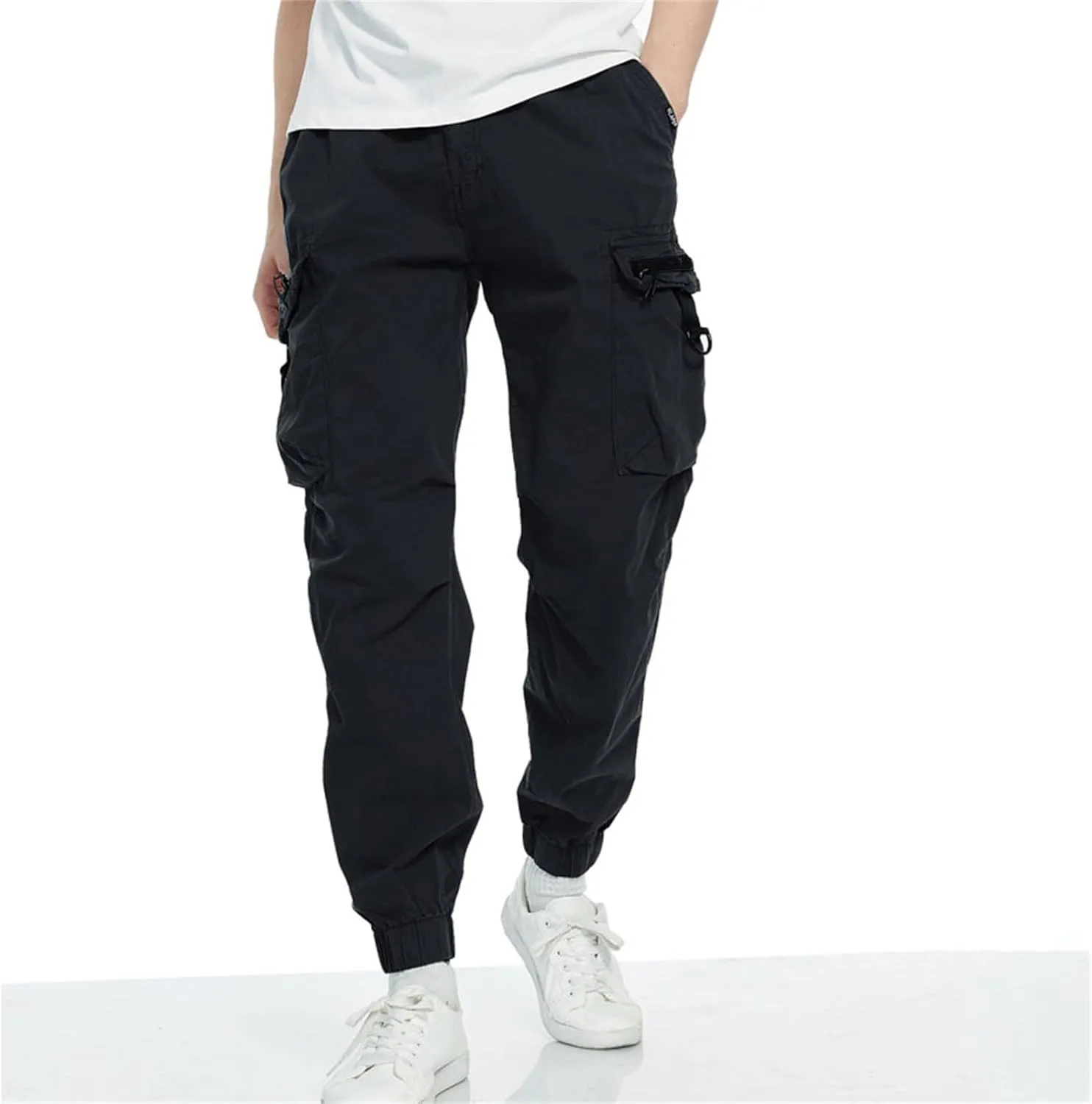 MIDOO Golf Pants Men Stretch Relaxed Fit Casual Fleece Joggers Loose Open Bottom Athletic Pants Straight Leg Hiking Pants