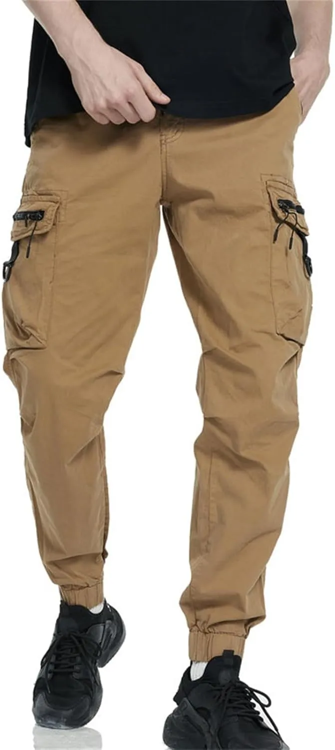 MIDOO Golf Pants Men Stretch Relaxed Fit Casual Fleece Joggers Loose Open Bottom Athletic Pants Straight Leg Hiking Pants