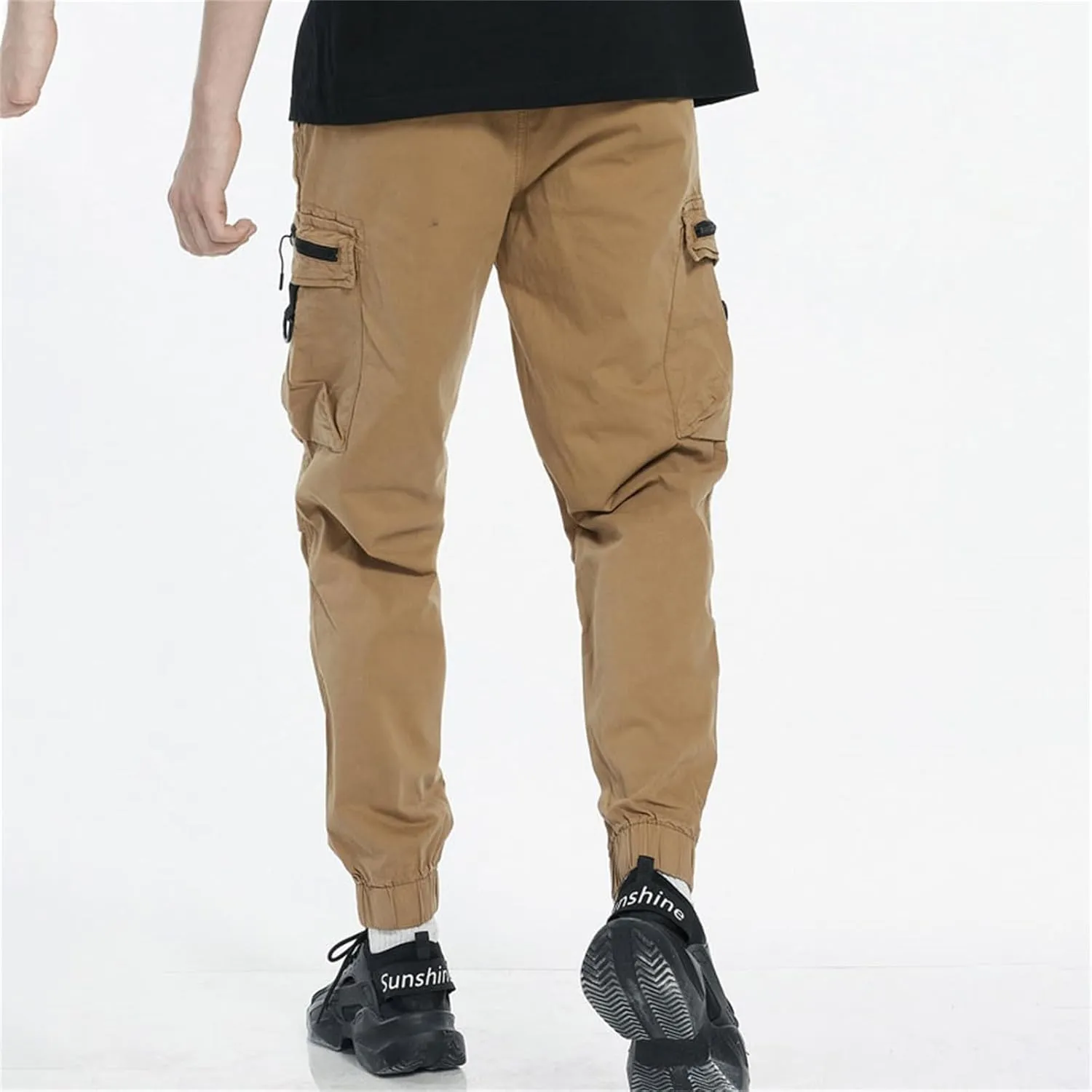 MIDOO Golf Pants Men Stretch Relaxed Fit Casual Fleece Joggers Loose Open Bottom Athletic Pants Straight Leg Hiking Pants