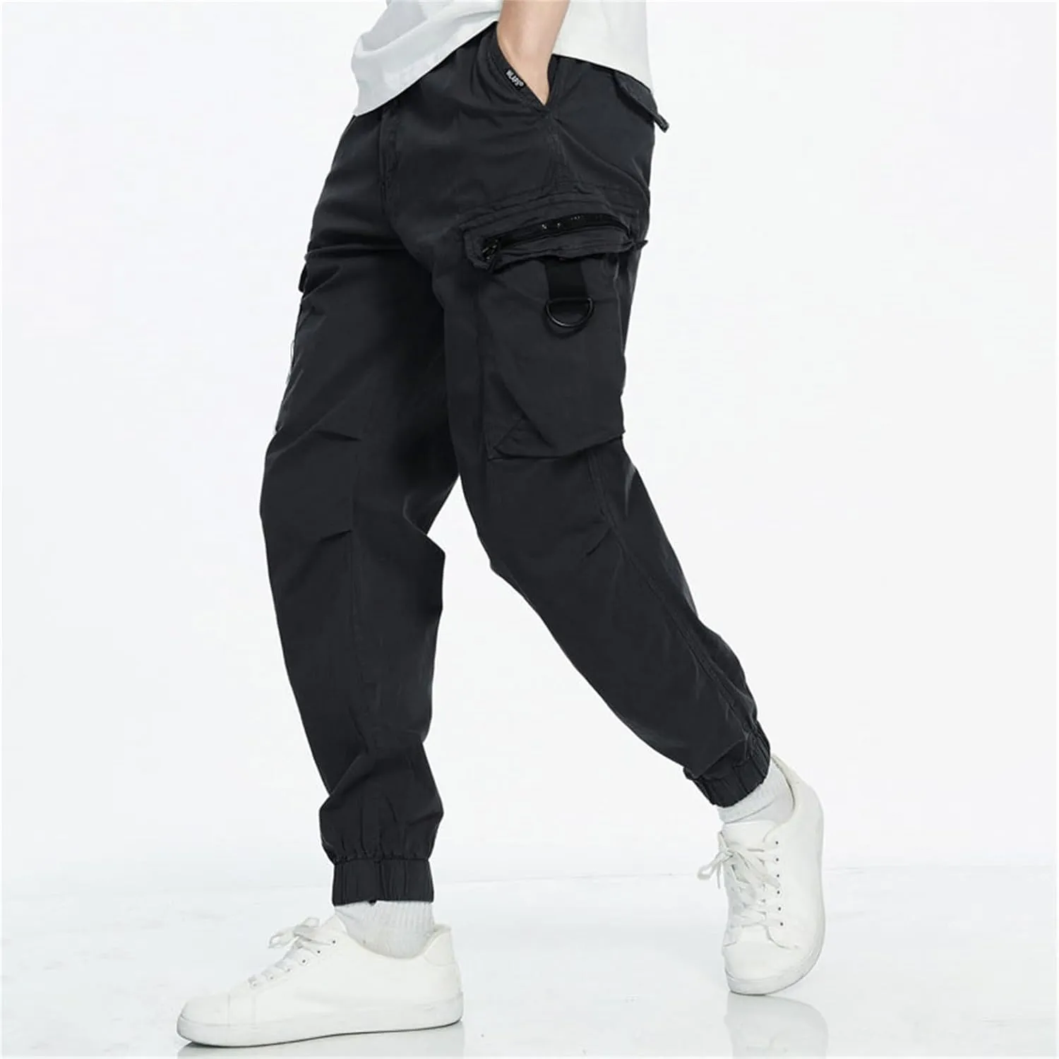 MIDOO Golf Pants Men Stretch Relaxed Fit Casual Fleece Joggers Loose Open Bottom Athletic Pants Straight Leg Hiking Pants