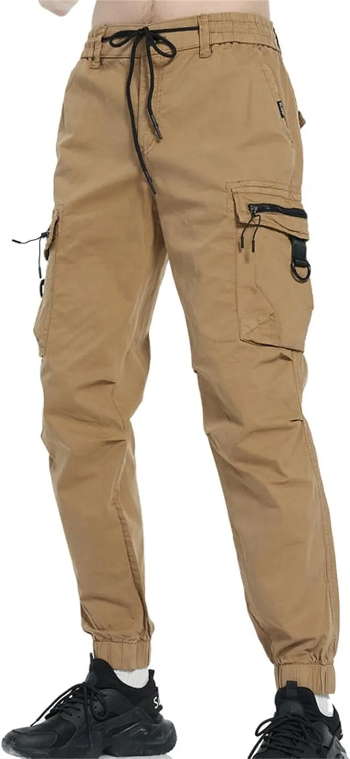 MIDOO Golf Pants Men Stretch Relaxed Fit Casual Fleece Joggers Loose Open Bottom Athletic Pants Straight Leg Hiking Pants