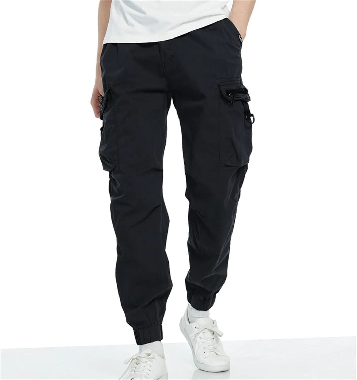 MIDOO Golf Pants Men Stretch Relaxed Fit Casual Fleece Joggers Loose Open Bottom Athletic Pants Straight Leg Hiking Pants