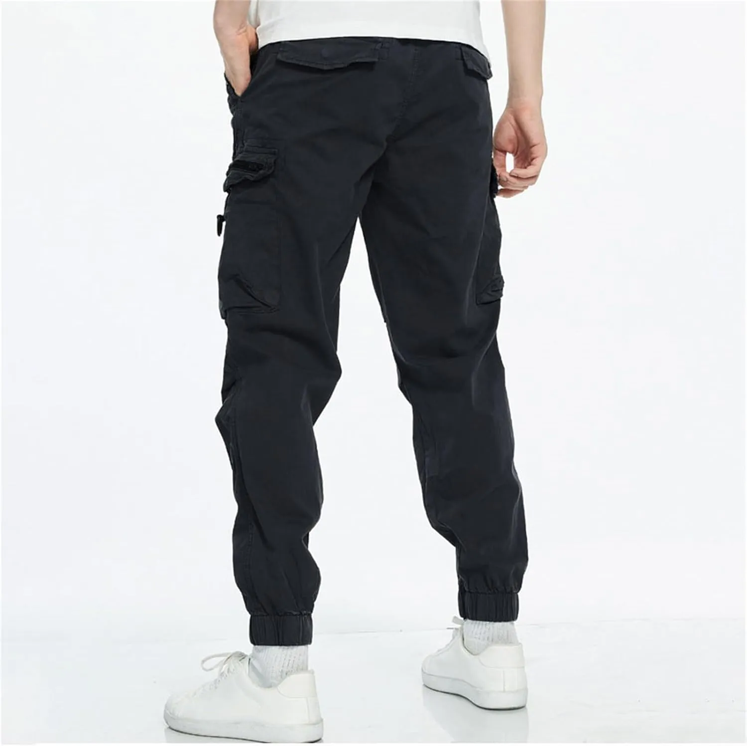 MIDOO Golf Pants Men Stretch Relaxed Fit Casual Fleece Joggers Loose Open Bottom Athletic Pants Straight Leg Hiking Pants