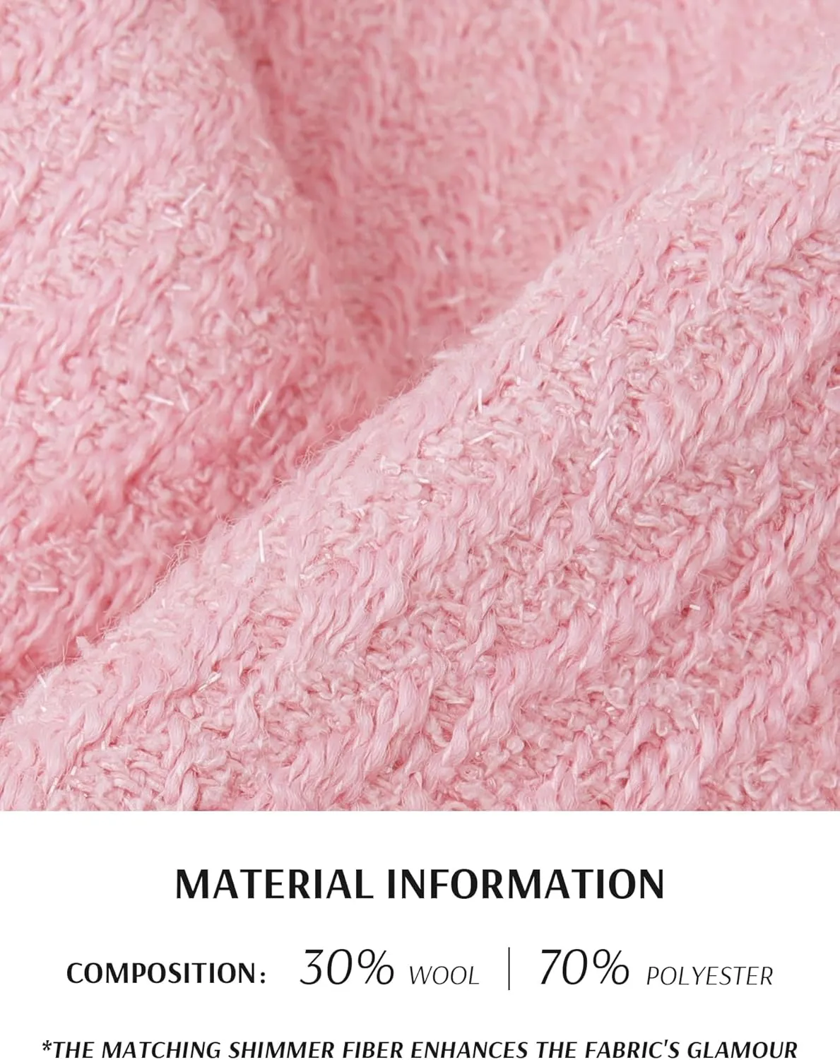 M.Infisavo Tweed Blazer Jackets for Women Fall Winter Long Sleeve Elegant Work Business Casual Cropped Jacket