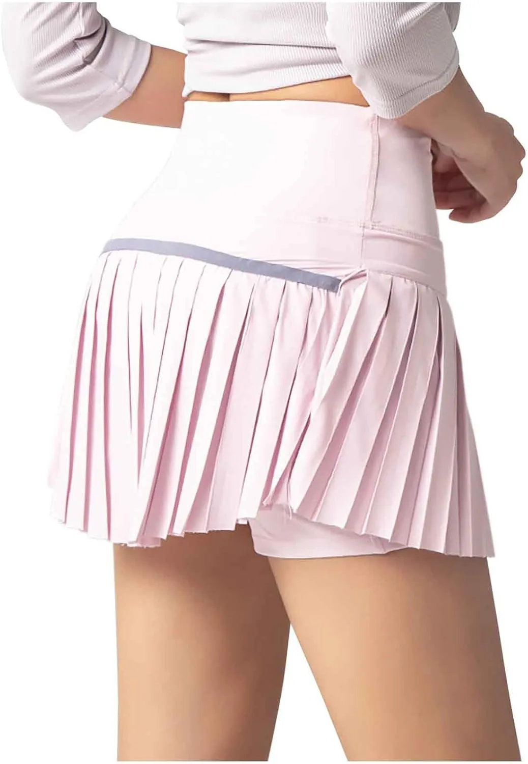 Mini Skorts for Women Trendy Pleated Flowy Workout Summer High Waisted Skirts Cute Skater Tennis Skirt Sport Dress