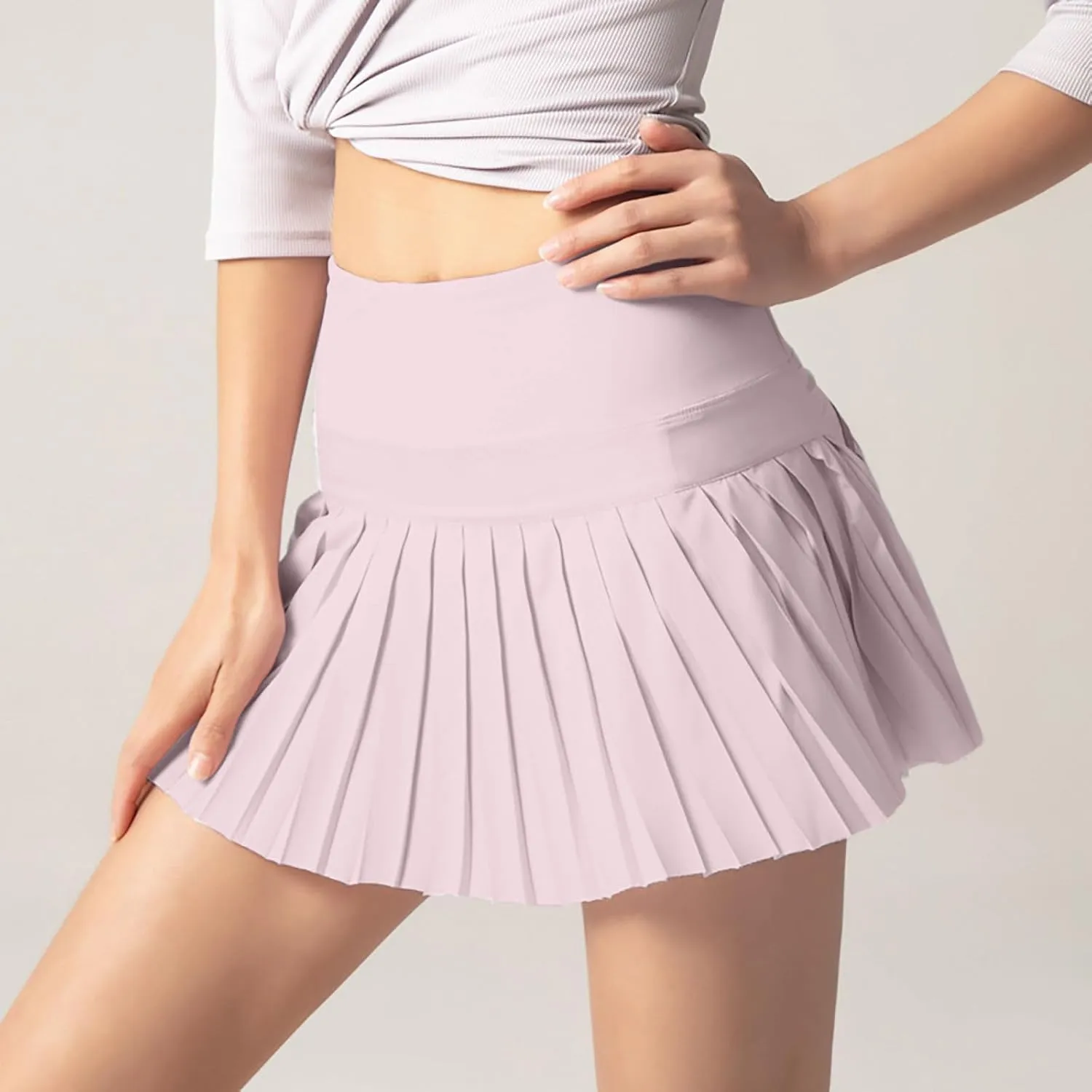 Mini Skorts for Women Trendy Pleated Flowy Workout Summer High Waisted Skirts Cute Skater Tennis Skirt Sport Dress