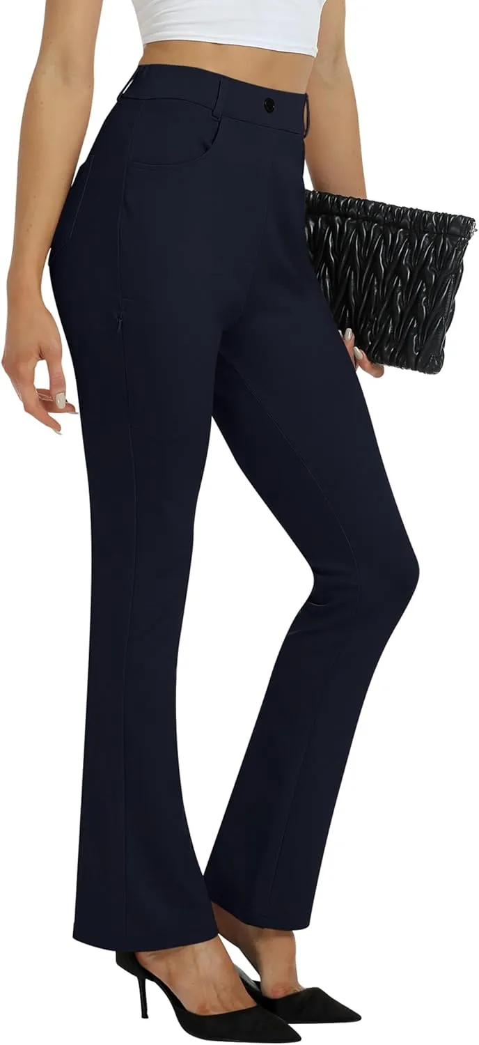 MoFiz Women's Yoga Dress Bootcut Work Slacks Stretch Office Casual Golf Pants Petite/Regular/29/31