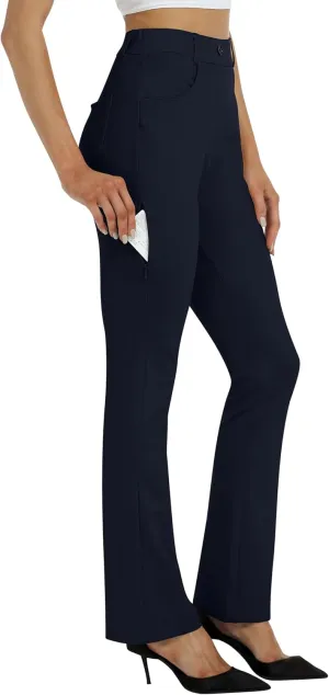MoFiz Women's Yoga Dress Bootcut Work Slacks Stretch Office Casual Golf Pants Petite/Regular/29/31