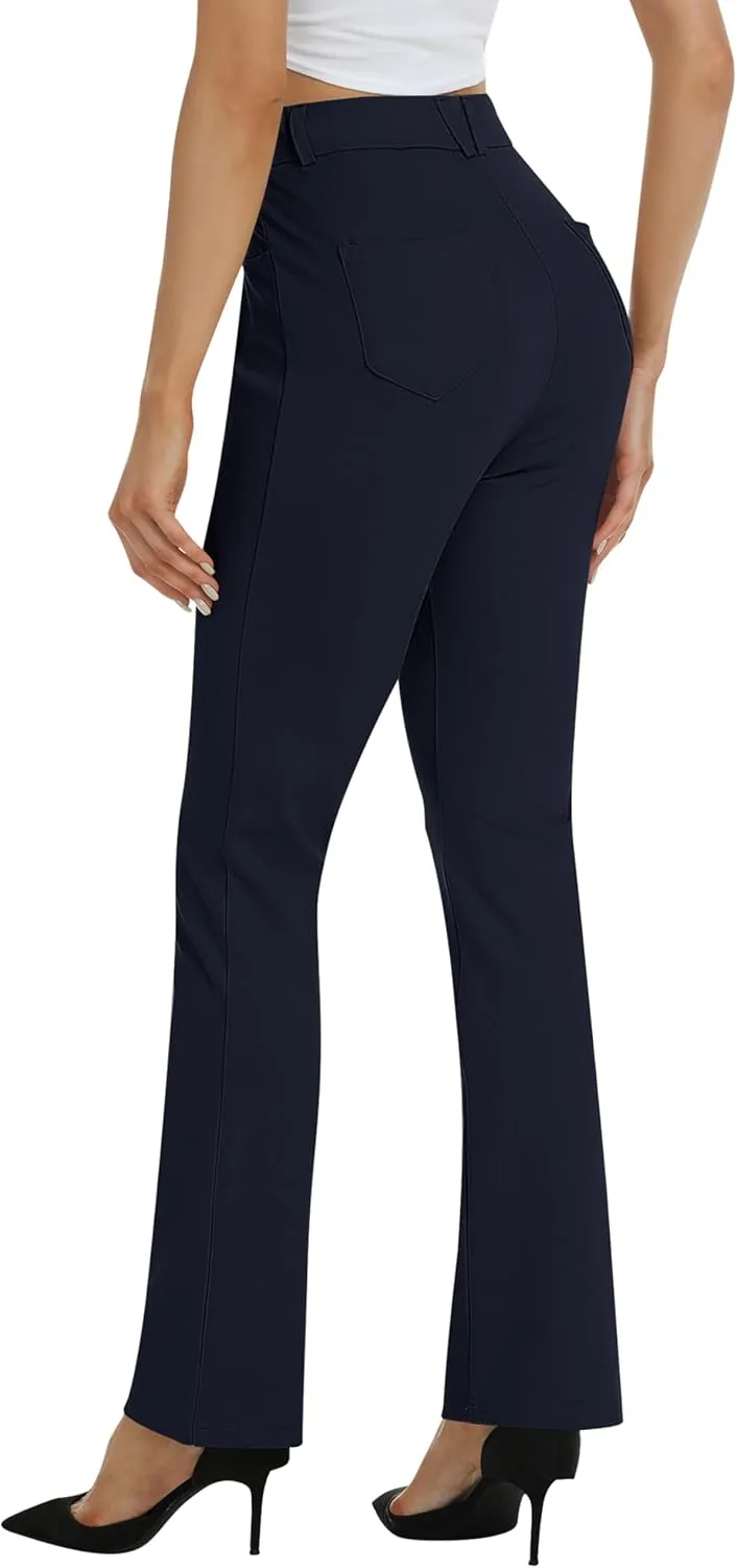 MoFiz Women's Yoga Dress Bootcut Work Slacks Stretch Office Casual Golf Pants Petite/Regular/29/31